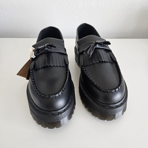 NWT Dr. Martens | Vegan Adrian Felix Platform Black Tassel Loafers, Mens 10 - Picture 9 of 13